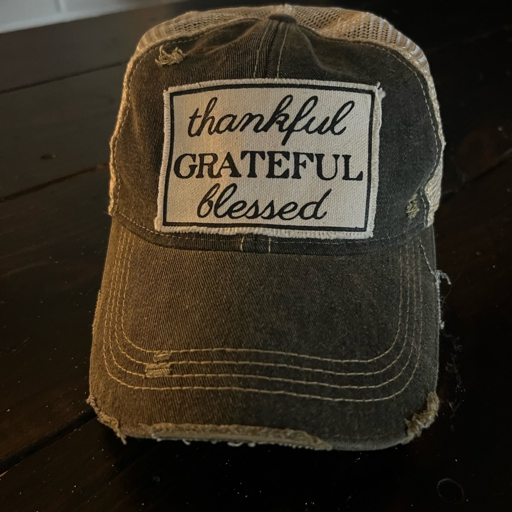 Inspirational Black and Tan Distressed Cap